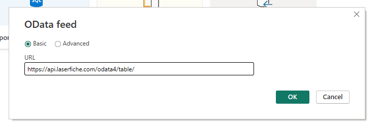 Input OData URL in PowerBI